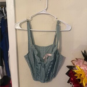 Elegant Lace Corset Top - Green